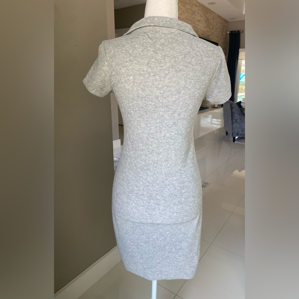 Grey soft dress, form fitting